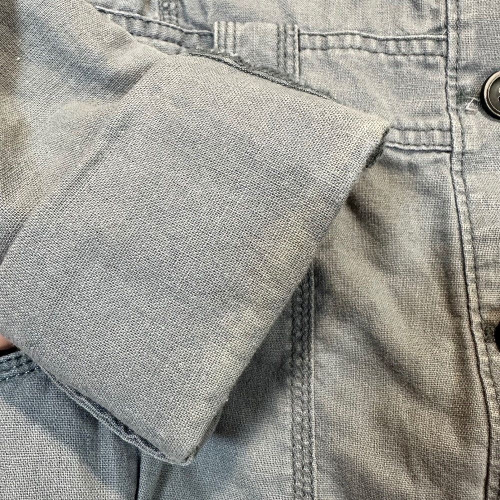 Eddie Bauer Utility Safari Jacket Women S Blue Gray Gorpcore Worn In Outdoorsy - Picture 3 of 11